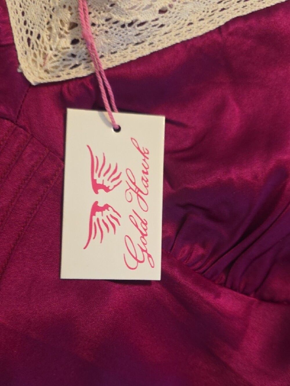 Silk-Feel Merlot Lace Trim Camisole - Picture 5 of 6